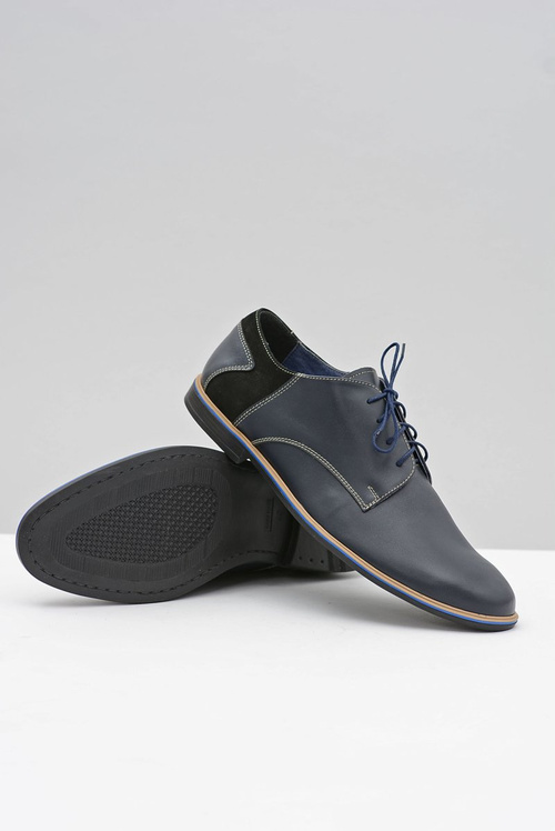 Pánske topánky Bednarek Elegantné kožené námornícke modré Biagio