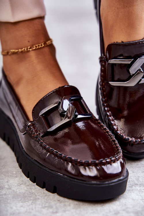 Chýbali topánky Loafer na platforme Kjestti Burgundsko