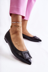 Kožené baleríny s čiernou Spitz Simone