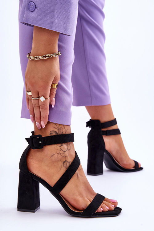 Dámské semišové sandály na podpatku Černe Lanes