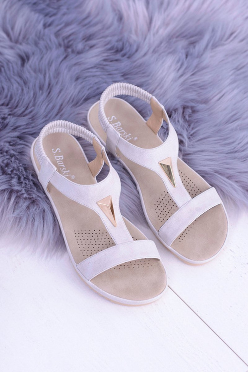 Dámské šedé sandály s pružným pásem Riben