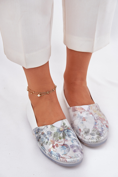 Kožené Baletky Se Vzorem Maciejka T1930-38 Bílé