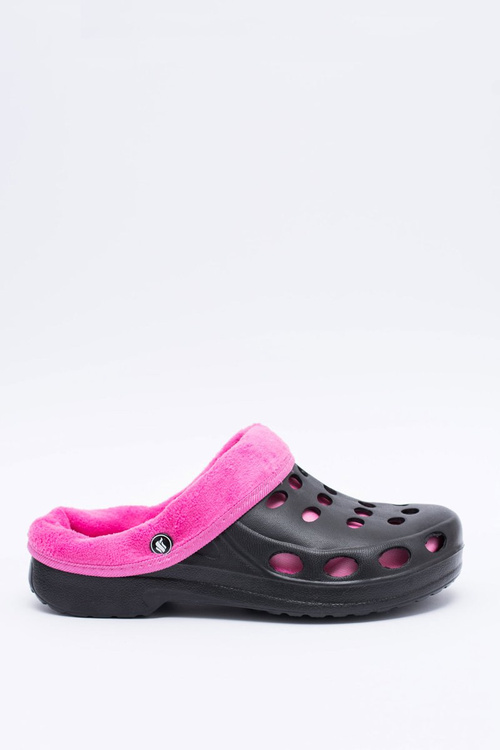 Dámske čierne a ružové ružové žabky