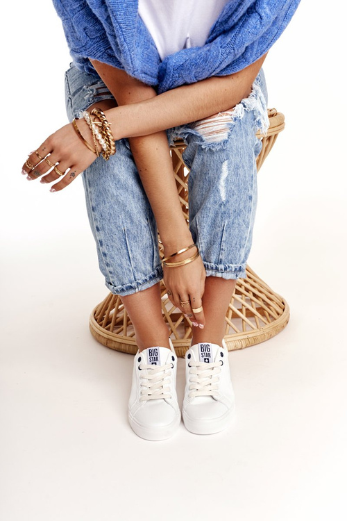 Dámské Kožené Tenisky BIG STAR BB274211 Bile Modre