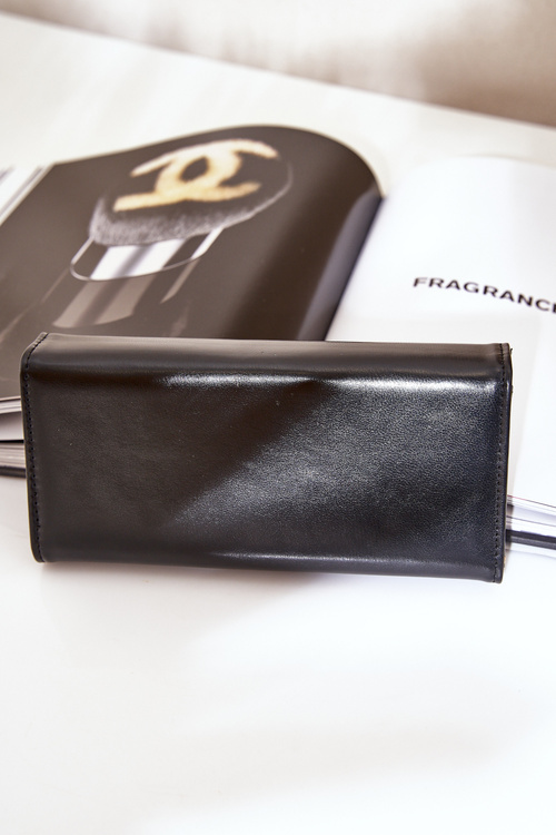 Eko Kožená Hladká Dámská Peněženka Černá Erolia