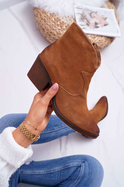Dámske ťavové Barski 1638 Suede Cowboy topánky