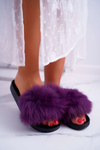 Dámské Nazouváky s Kožíškem fialové Mellow