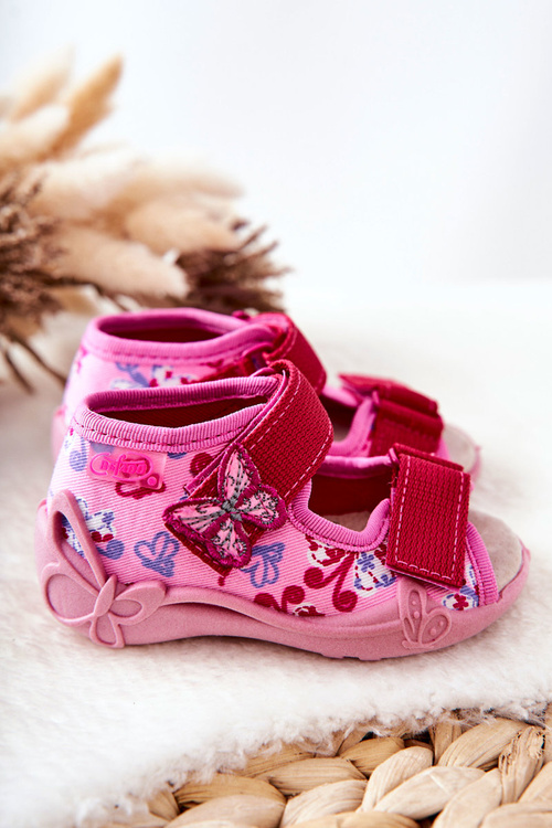 Sandály Befado na suchý zip 342P021 Růžové