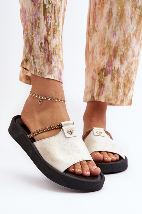 Kožené dámske sandále Zazoo 2659/005 strieborné