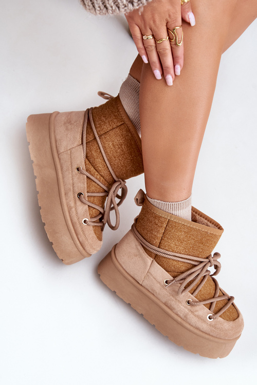 Sněhule S Vázáním Na Platformě Hnědé Mavora