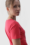 Dámské hladké tričko s logem růžové 4F 4FWMM00TTSHF1845-62S
