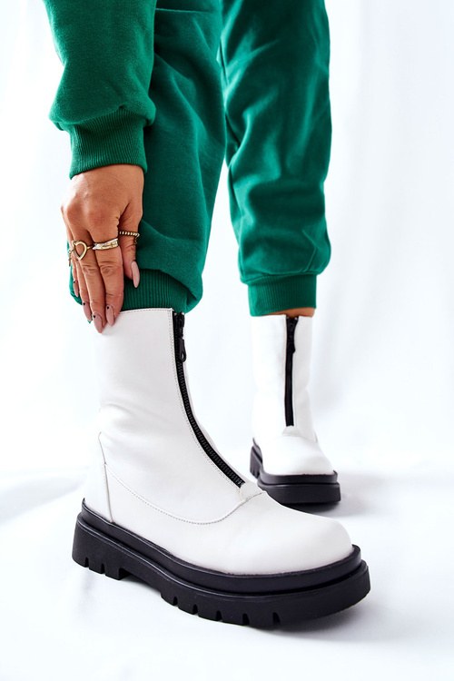 Dámské kozačky se zipem Bílé Tierra