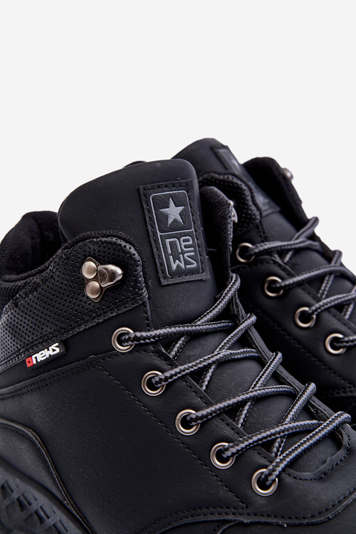 Mužské zateplené turistické boty černé Daviana