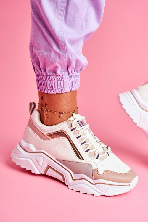 Dámske športové topánky biele a béžové rollen