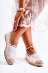 Dámské prolamované espadrilky Bíle Letisa
