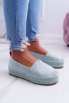 Dámske semišové espadrilly na platforme Varles Mint Platform