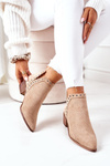 Otvorené topánky s výrezmi béžové západné