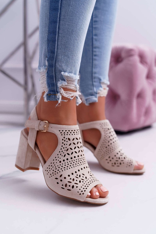 Dámske sandále na peep the Toe beige Olenia Post
