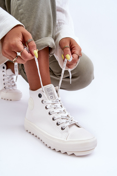 Dámské Tenisky Big Star Vysoké Zateplené Bílé GG274108