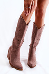 Suede Boots Cowboy topánky s otvoreným modelom hnedá naya