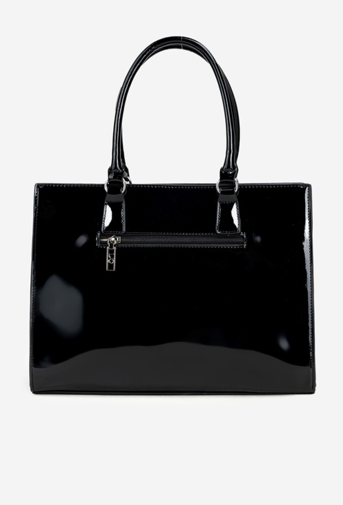 Lakovaná kabelka s vyraženým vzorem NOBO BAG6150-M20 Černá
