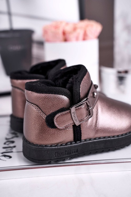 Dětské sněhule s kožešinou šedé Jinnie