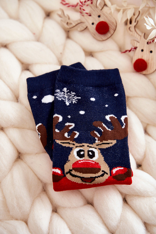 Dětské ponožky "Merry Christmas" sob Námořnicky modro-červený