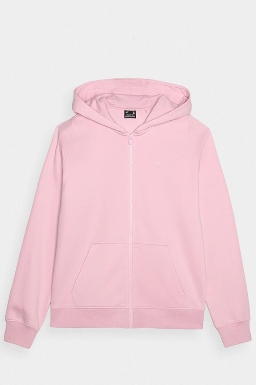 Dámska Mikina S Kapucňou Na Zips Bavlnená 4F Růžová 4FWMM00TSWSF1467-56S