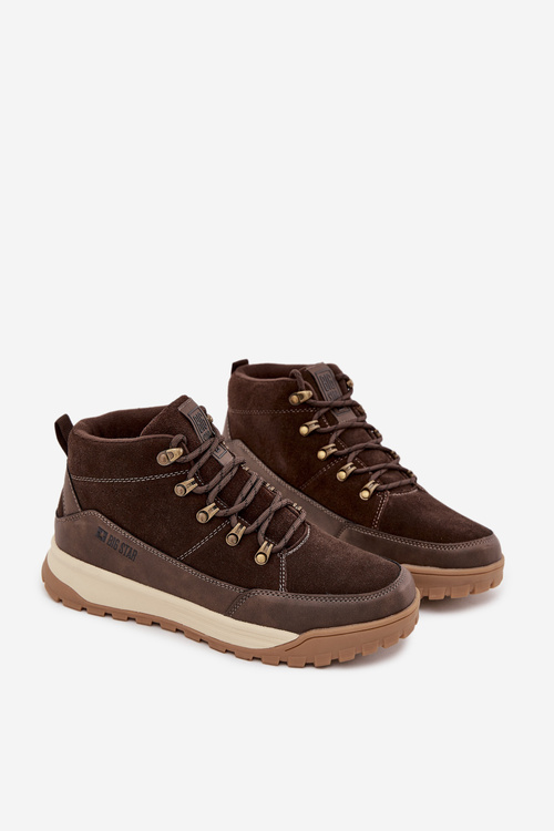 Semišové Pánské Trekingové Boty Big Star SS174263 Hnědé