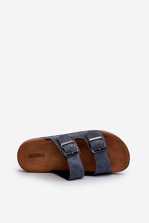 Pánske žabky s korkovou podrážkou tmavomodré Rosawia