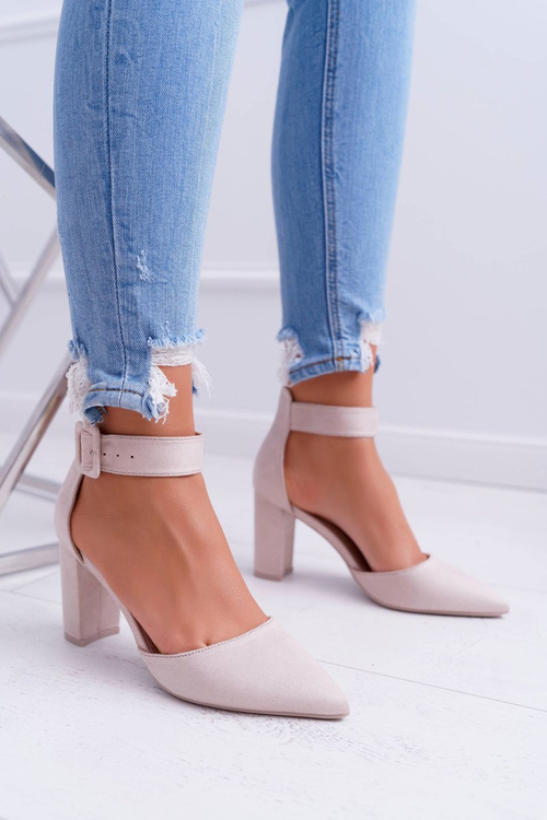 Dámské Lodičky Na Podpatku Béžové Domine