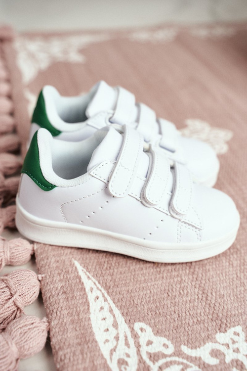 Detské športové topánky pre biele a zelené suchý zips fifi