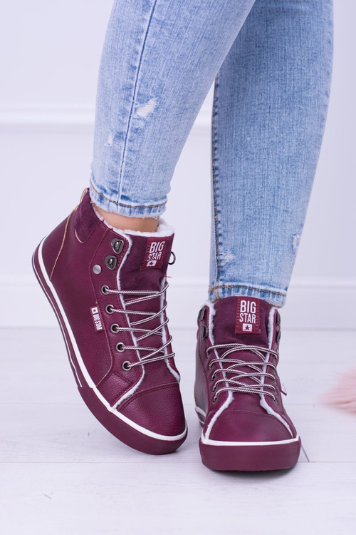 Big Star Izolované burgundské dámske tenisky BB274007