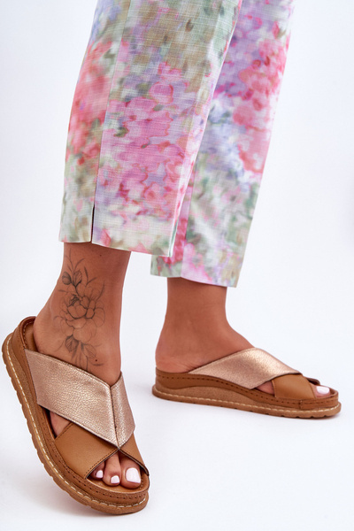 Kožené profilované klapky Maciejka 04986-29 hnedá