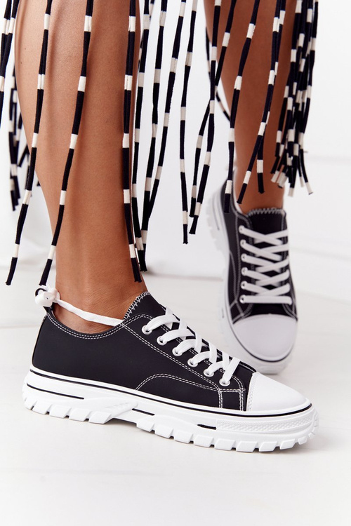 Dámsky klasický čierny pocit dobrých tenisiek