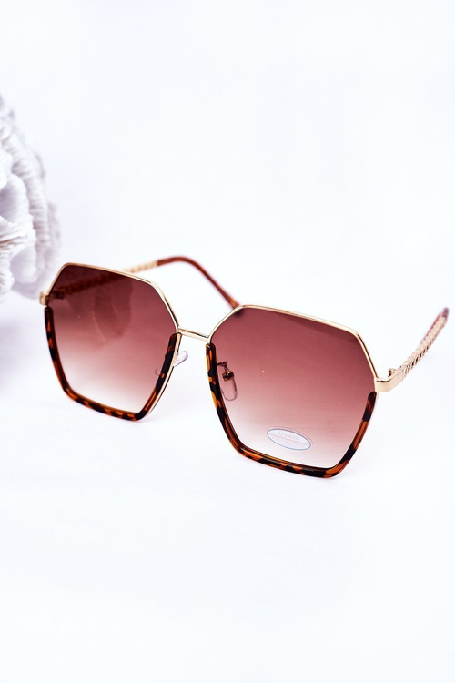 Geometrické Sluneční Brýle Leopard Hnědé Ombre