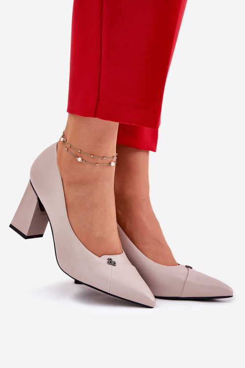 Elegantné Lodičky Na Opätku Vinceza 62224 Šedé