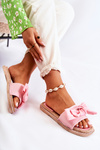 Dámske flip -flops s materiálom luk ružovej ginny
