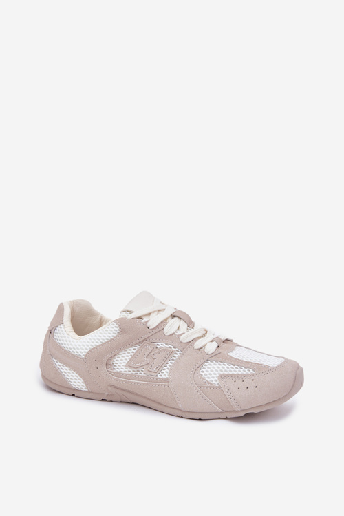 Dámské Sportovní Boty Z Eko Zamšové Bílo-Bežové Dorella