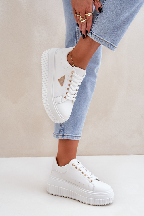 Stylové Tenisky Na Masivní Platformě Bílé Vallexia