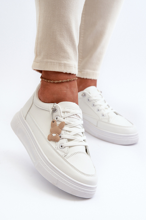 Tenisky Dámske Športové Na Platforme S Ozdobou Biely VINCEZA 13613