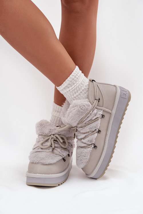 Nízke snehule na platforme s kožušinou D.Franklin DFSH370011 Svetlosivé