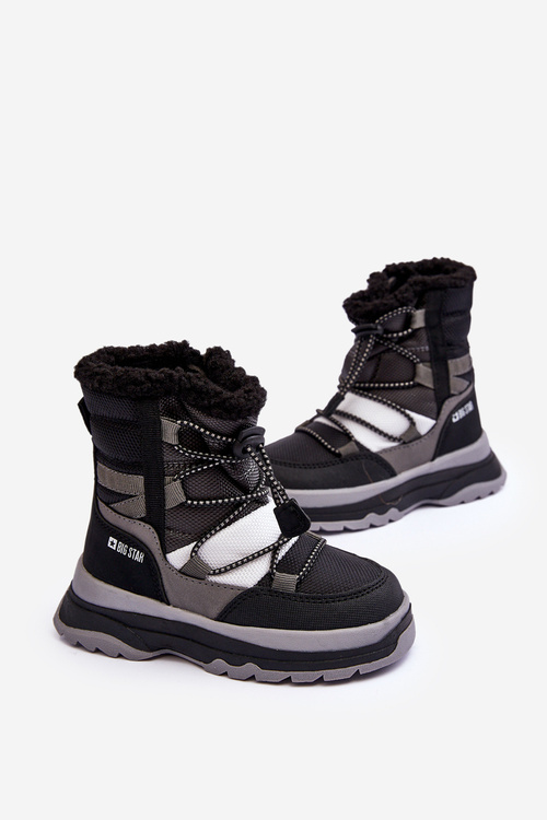 Dětské sněhule s izolační vložkou na zip černé Big Star MM374193