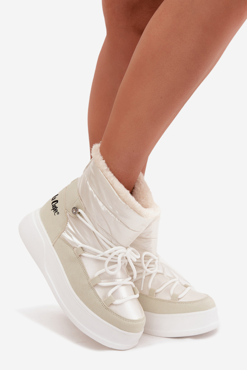 Dámské zimní boty Na platformě Lee Cooper LCJ 25 03 3815 Bílé