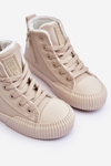 Dětské Ocieplené Tenisky Na Zip Big Star MM374012 Světle Béžové