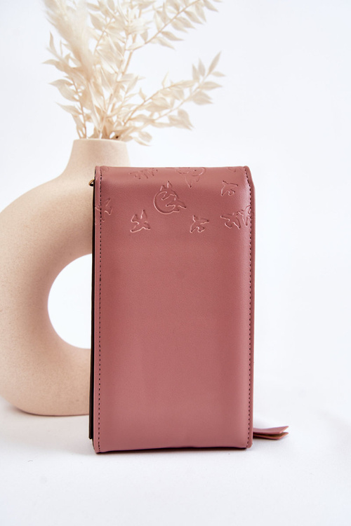 Módní kabelka peněženka 2v1 s embosováním Růžove Savano