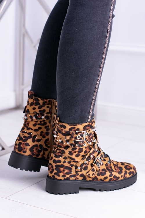 Dámske topánky s vysokým leopardom v Albere Leopard Tlač