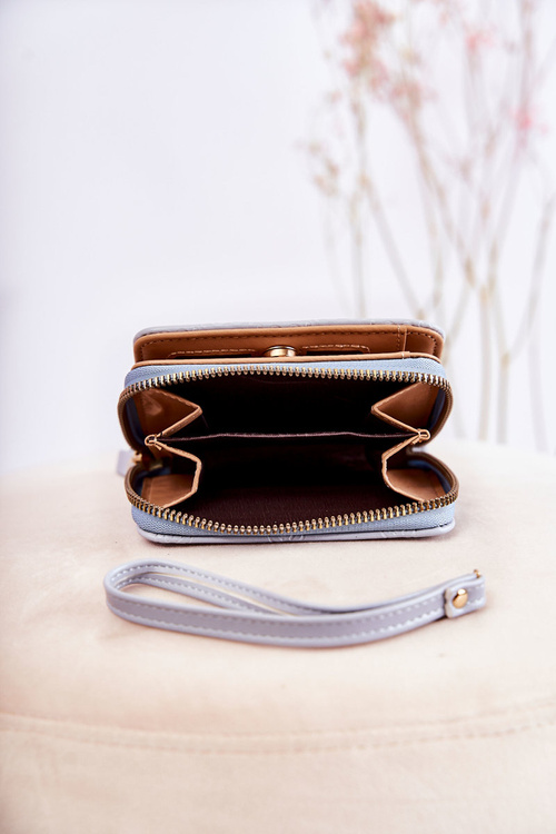 Dámská malá peněženka s ornamentem Světle modrá Sanchos