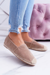 Lu Boo béžové semišové espadrilles Slip On Ramen