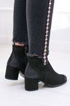 Dámské černé kožené kotníkové boty Nicole